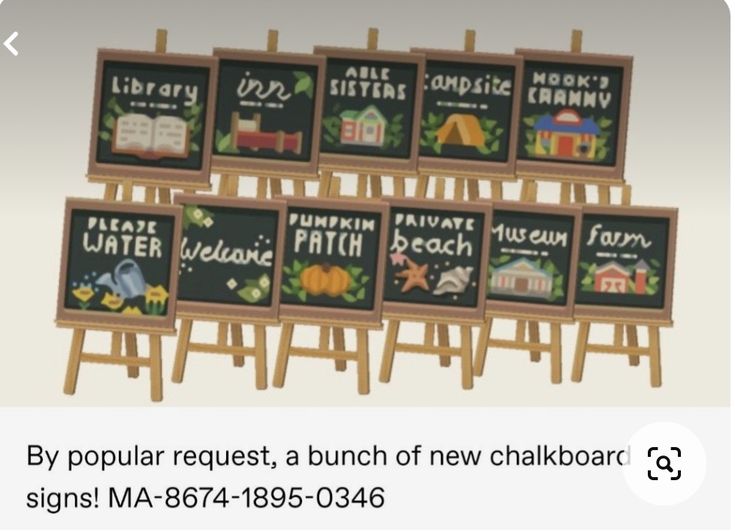 a group of wooden signs with chalkboard writing on them and the words library, popular request, a bunch of new chalkboard signs