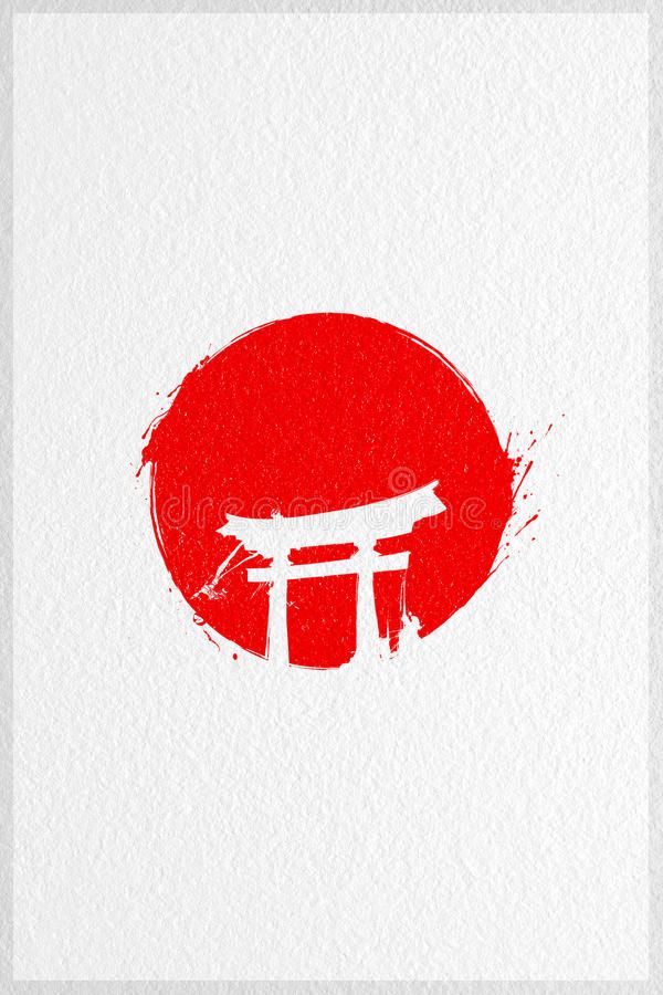 a red and white photo with the word japan in it's center, on top of