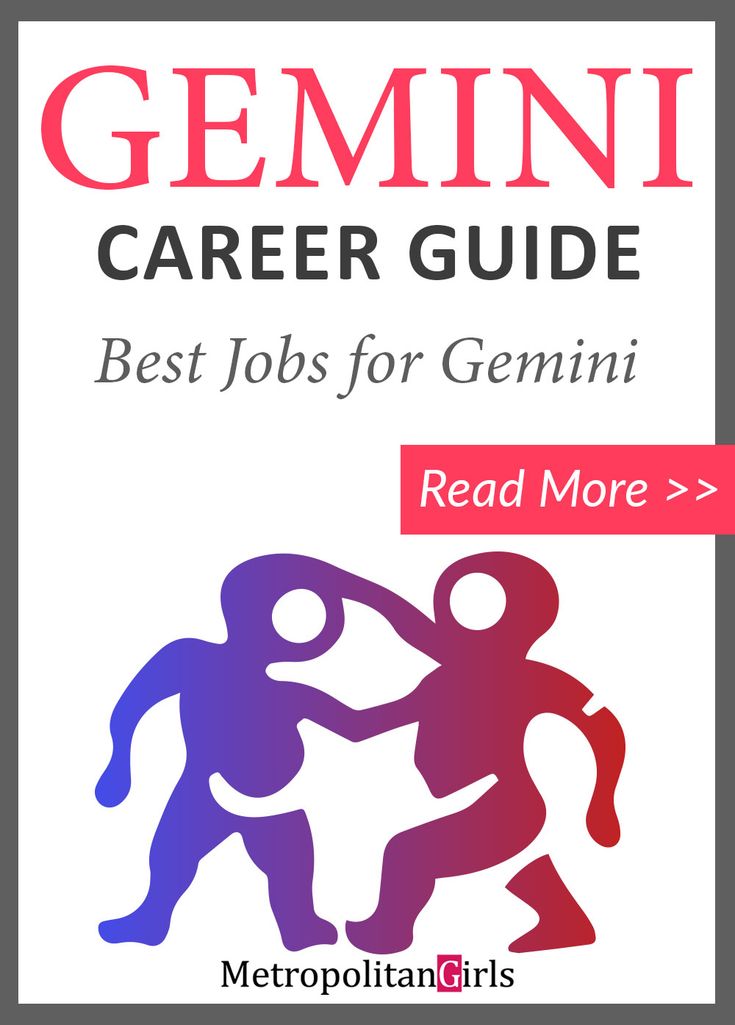 the cover of the book, gemini career guide best jobs for genimi read more