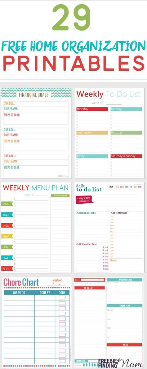 the free home organization printables are great for organizing