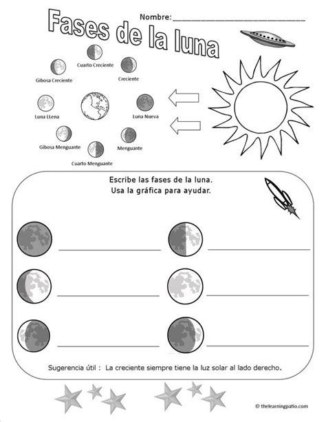 the moon phases worksheet for kids to learn how to write and draw them