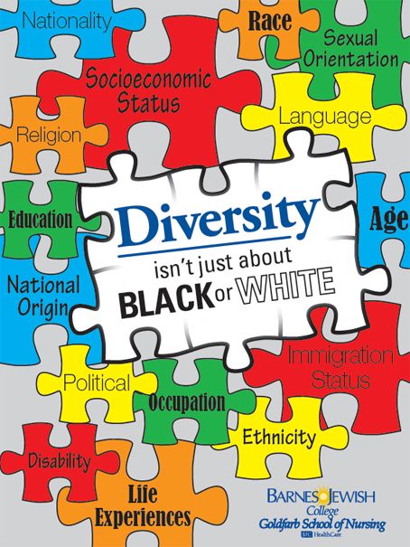 a piece of puzzle with the words diversity on it in different colors and sizes, including white