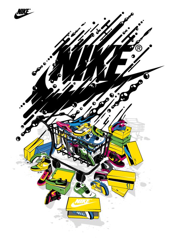 the nike poster has been designed to look like graffiti