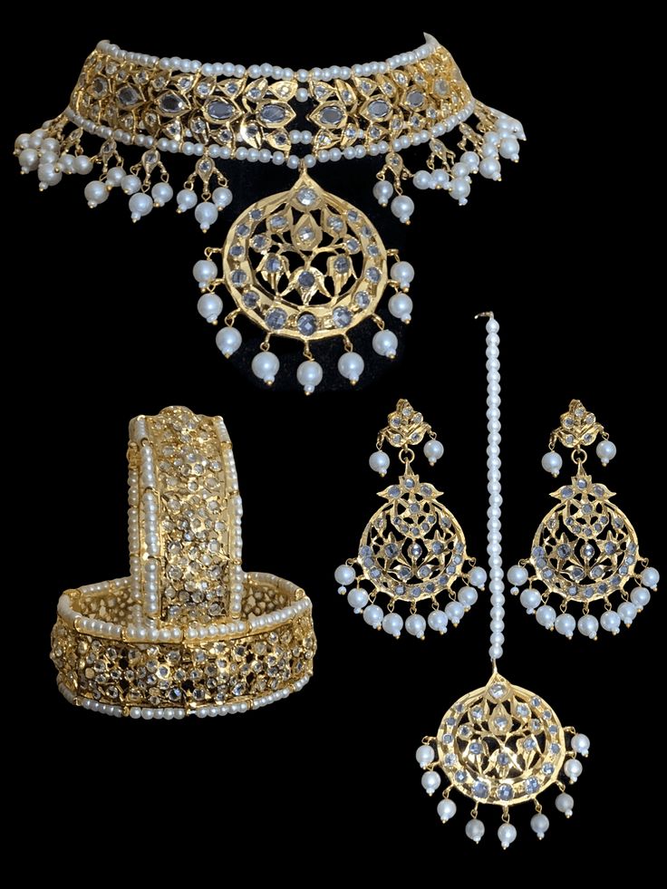 BR89 Neema bridal Hyderabadi set in pearls(SHIPS IN 4 WEEKS ) Accessories Design Sketch, Hyderabadi Jewelry, Bangles Making, Silver Jewelry Earrings, Pearl Bridal, Silver Jewelry Pendant, Jewelry Design Necklace, Delicate Jewelry, Bridal Pearls