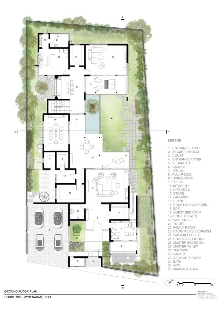 the floor plan for this modern house is very large and has lots of space to move around