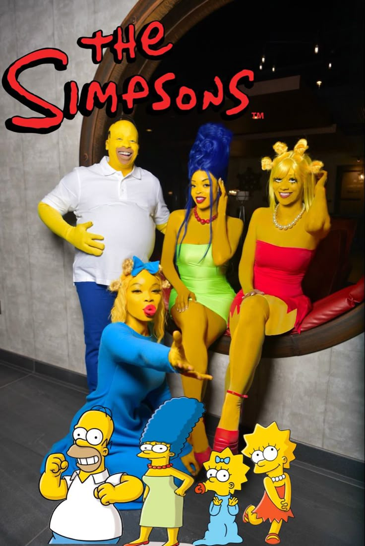 Simpsons cosplay Halloween 2023 Women, Movie Characters Halloween Costumes, Best Friend Halloween Costumes For 4, Halloween For 6 People, The Simpson Costume, Lisa Simpson Halloween Costume, Costume Ideas For 3 People, Simpson Costume, Lisa Simpson Costume