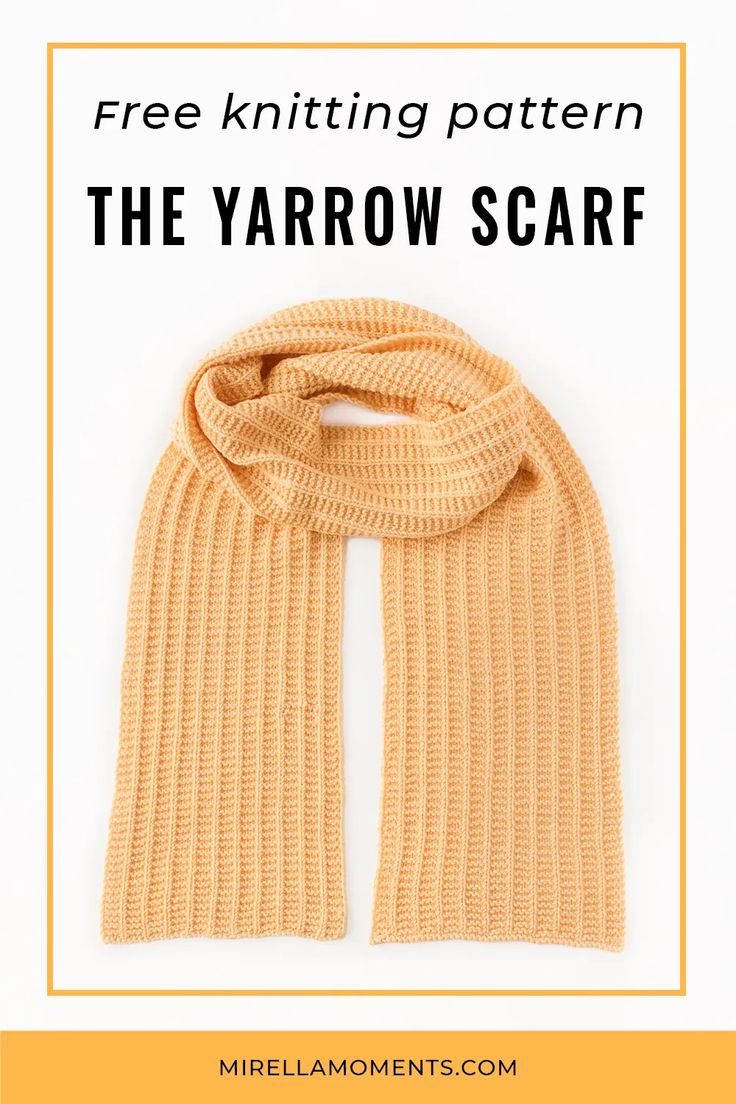 a knitted scarf with text overlay that reads free knitting pattern the narrow scarf