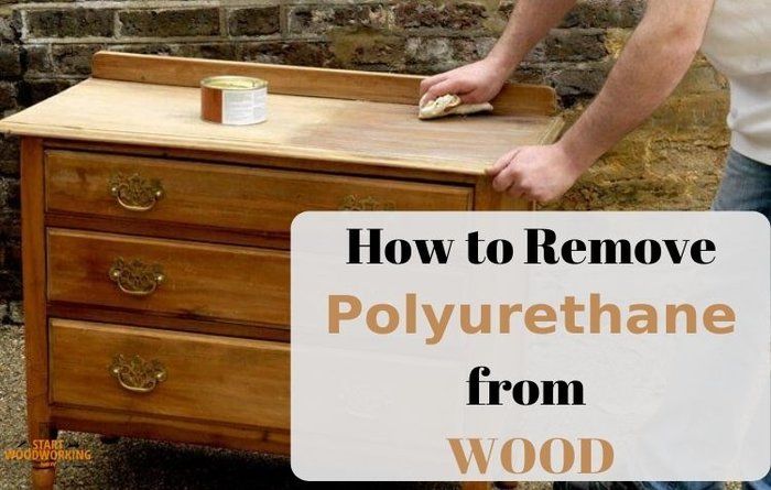 a man is painting the top of an old dresser with white paint on it and text overlay reads how to remove polyurethane from wood