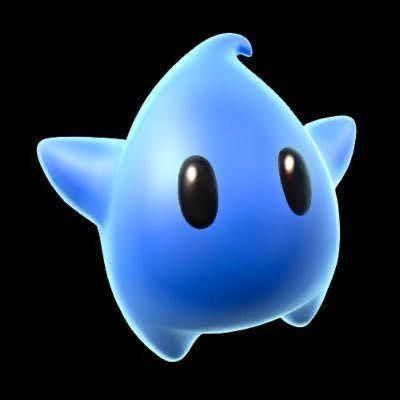 an image of a blue pacman with big eyes