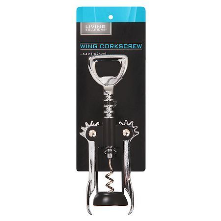 a bottle opener in the packaging for living corkscrews, with two handles