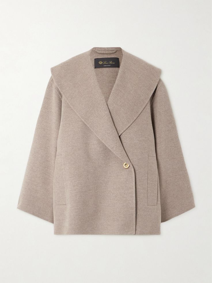 A smart coat is a strong contender for your most worn item of clothing, so it's wise to invest in one as timeless and luxurious as Loro Piana's style. It's made from versatile sand cashmere for a relaxed fit and has oversized shawl lapels and slightly dropped shoulders. Luxury Long Sleeve Slub Silk Unstitched Suit, Luxury White Elegant Polo Sweater, Chic Luxury V-neck Polo Sweater, Luxury Elegant Spring Polo Sweater, Luxury Winter Turtleneck With Ribbed Cuffs, Luxury Menswear-inspired Beige Sport Coat, Luxury Chic V-neck Polo Sweater, Luxury Turtleneck For Workwear With Ribbed Cuffs, Elegant Cream Gucci Outerwear