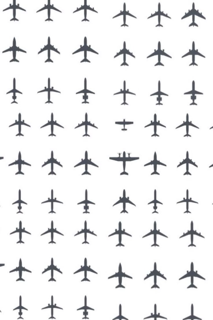 an airplane pattern is shown in black and white