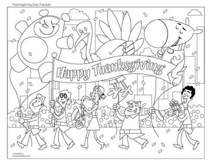 happy thanksgiving coloring page for kids