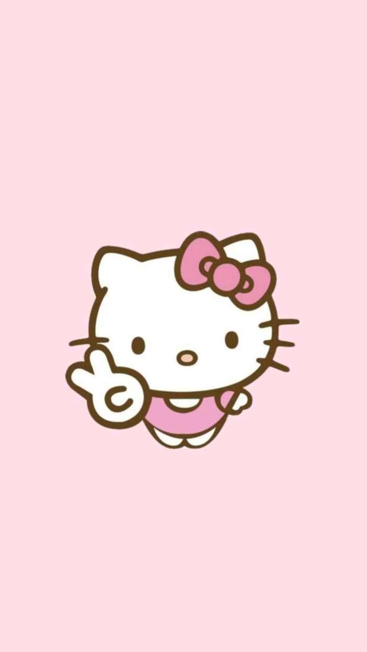 a hello kitty wallpaper with pink background