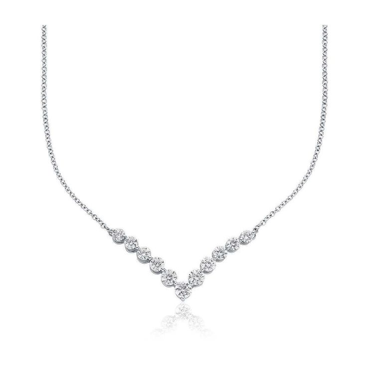 Women 2 Carats Round Cut Sparkling Diamonds Necklace White Gold 14K Necklace Blue Nile Jewelry, V Necklace, Diamond Earrings Studs Round, Dainty Diamond Necklace, Diamonds Necklace, Halo Earrings Studs, Round Diamond Engagement Rings, White Gold Diamond Rings, Diamond Chain