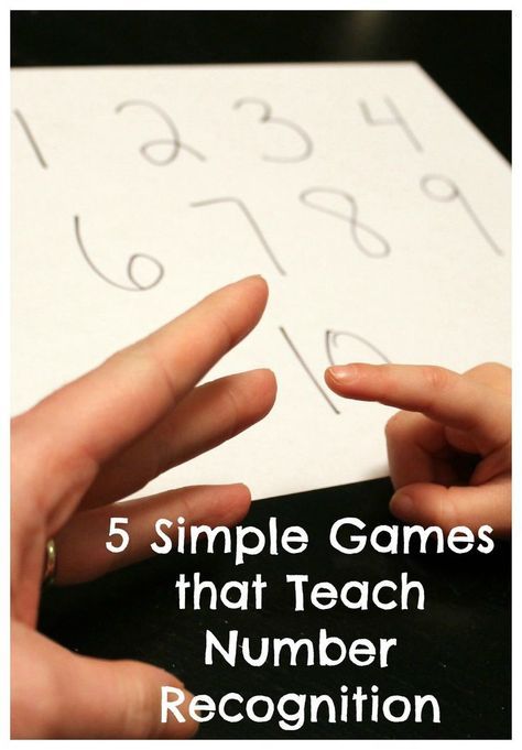 someone is writing on a piece of paper with the words 5 simple games that teach number recognition