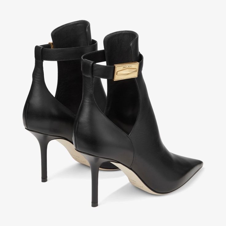 NELL AB 85 | Black Calf Leather Ankle Boots | Autumn Collection | JIMMY CHOO