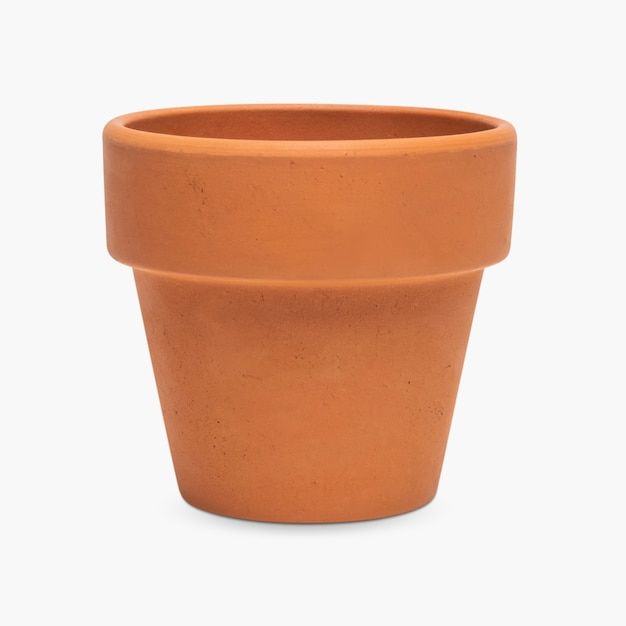 a clay pot is shown on a white background