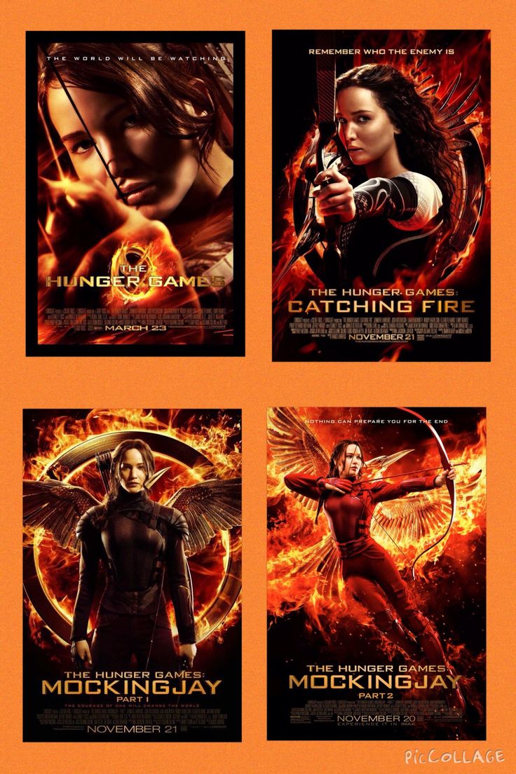 the poster for the movie mocking jay is shown in four different positions, including an arrow and