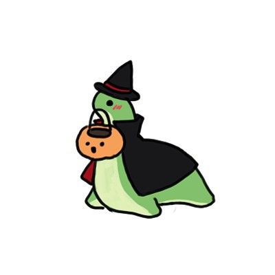 a green bird with a black hat and scarf on its head, sitting in front of a white background