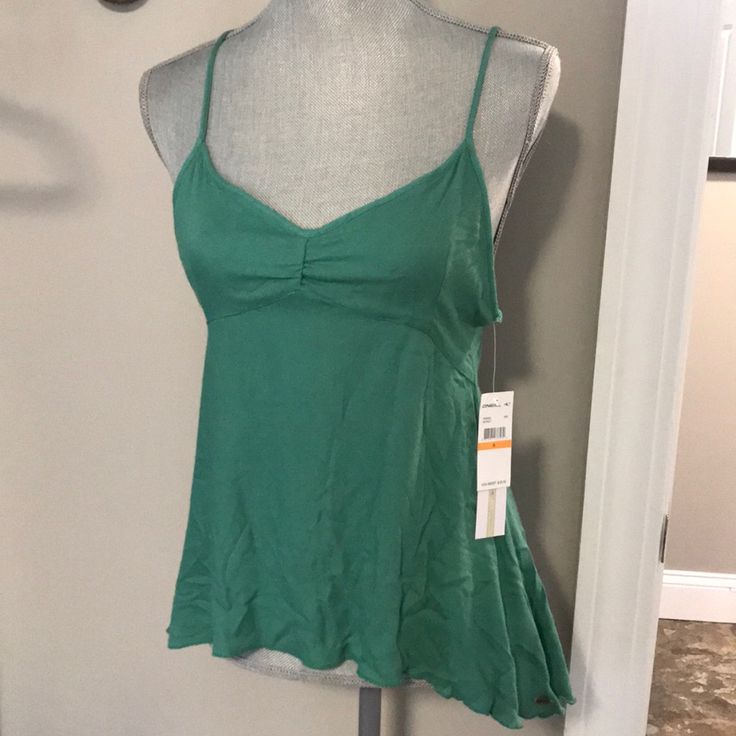 Green Gauzy Like Material Tank Top With Low Back And Cross Strap Detail. Super Cute! Nwt Size S Slightly Longer In Back. Casual Tops With Built-in Bra For Beach Season, Green Vacation Top With Built-in Bra, Casual Triangle Top For Loungewear, Stretch Cami Top For Beach, Stretch Cami Top For Beach Season, Fitted Green Camisole For Beach, Fitted Green Camisole For The Beach, Fitted Casual Camisole For Beach Season, Green Camisole For Beach In Spring