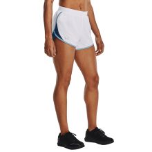 Get a move on with the Under Armour� Fly-By 2.0 Shorts for Ladies. Lightweight 100% polyester fabric wicks away moisture and dries fast, keeping you dry and comfortable when the weather or activity level heats up. Incredibly breathable mesh panels prevent overheating, and built-in briefs provide enhanced coverage. Soft knit waistband with internal drawcord ensures a secure yet comfortable fit that feels like it was made just for you. The Under Armour Fly-By 2.0 running shorts for women deliver t Breathable Athletic Fit Running Bottoms, Breathable Athletic Fit Bottoms For Sports, White Nylon Athletic Shorts For Sports, White Nylon Athletic Shorts For Gym, White Nylon Running Shorts, White Short-leg Athletic Shorts For Running, Breathable Mesh Running Shorts, Breathable Sporty Running Bottoms, Breathable Athleisure Running Bottoms