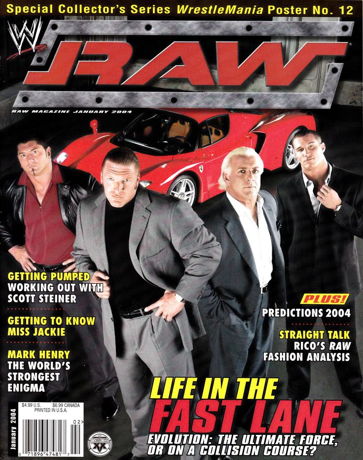 the cover of raw magazine featuring two men in suits and one man in a suit