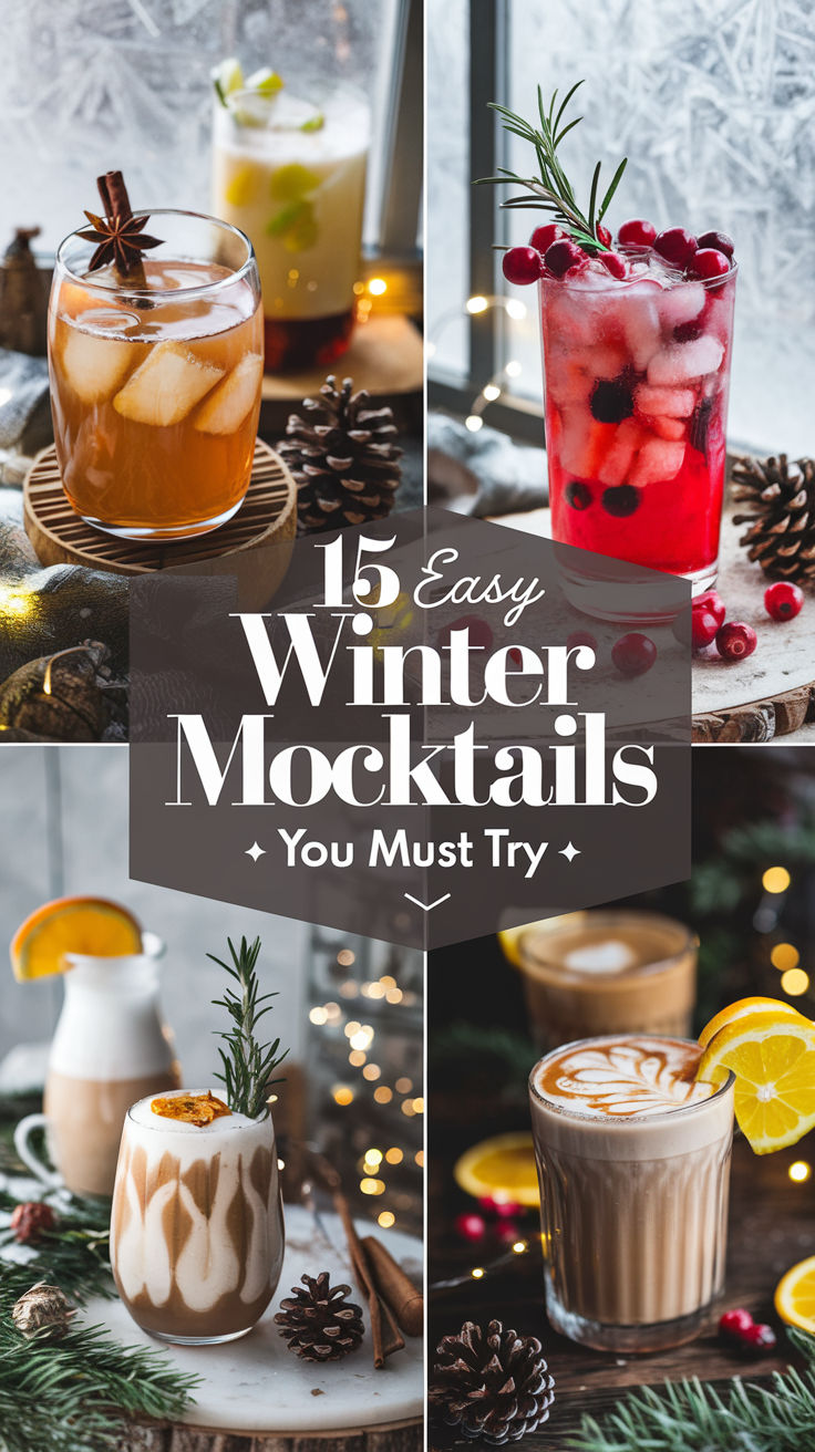 four different types of drinks with the words easy winter cocktails you must try