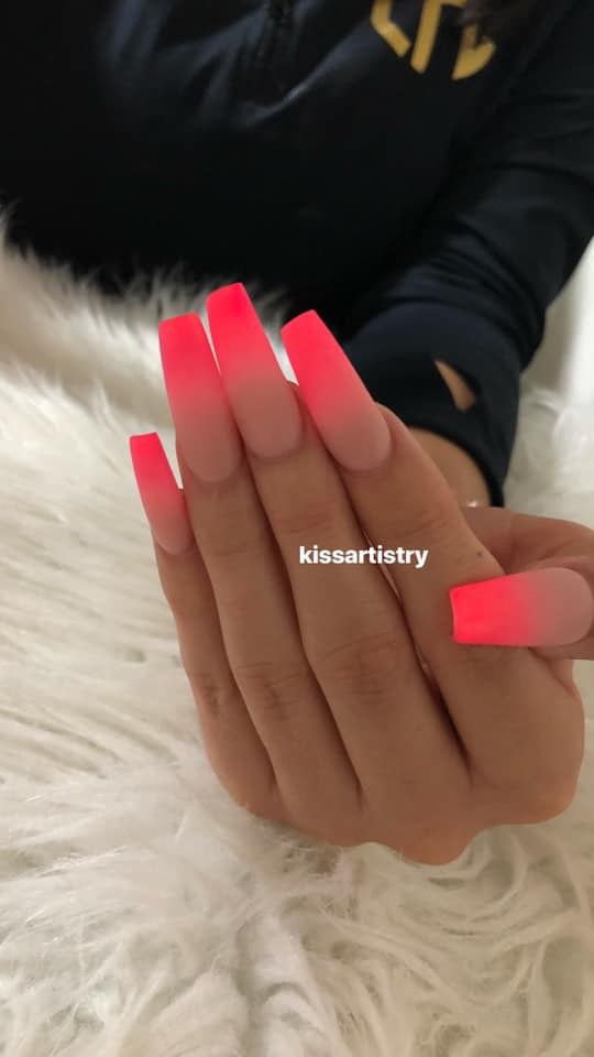 Nails Yellow, Summer Nail Art, Ombre Acrylic Nails, Colorful Nails, Glow Nails, Summer Acrylic Nails, Pink Nail, Neon Nails, Nails Desing