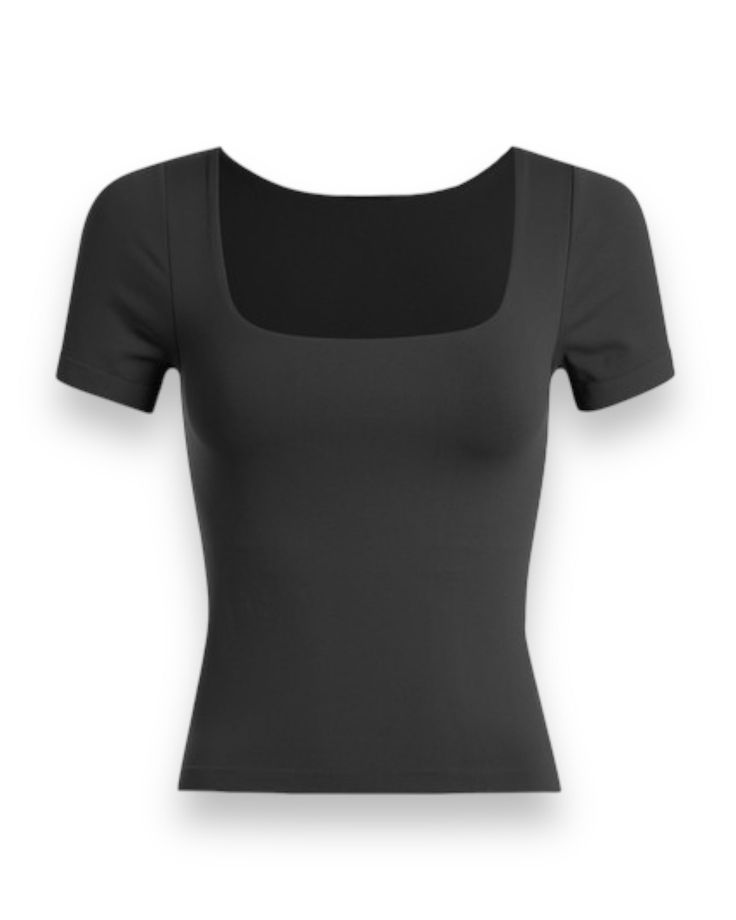 Super stretchy seamless tee One size fits most XS-Large 92% Nylon, 8% Spandex Made in China Buckle Bunny, Black Square, Made In China, Deck Of Cards, Sock Shoes, Sweater Jacket, Black Tee, Square Neck, Top Outfits