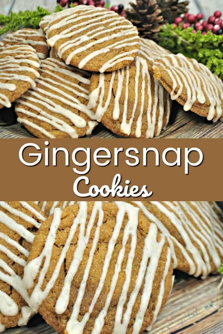 ginger snap cookies with white icing on top