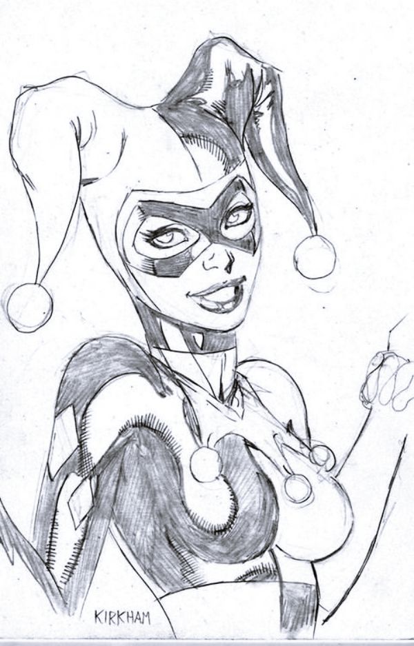 a pencil drawing of a woman wearing a mask and holding a ball in her hand