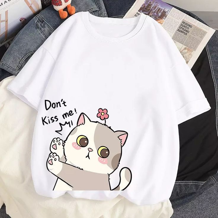 100% Brand New and High Quality.  Material: Polyester, Cotton.  Size:  As shown on size chart. Cat Sweatshirt, Cat T Shirt, New Students, Cartoon T Shirts, Cat T, Brick Red, Mongolia, Harajuku Fashion, Cute Tshirts