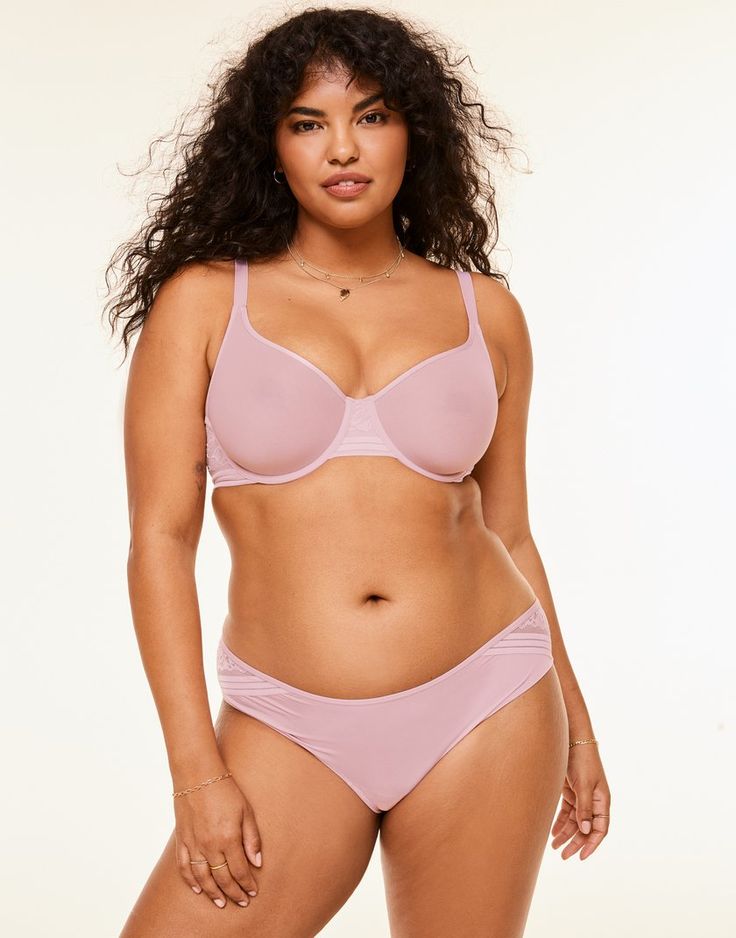 Say hello to your new favorite bra! This super-soft, sheer-fabric contour style in bright pink provides full coverage, while the lace-band front and wings add a touch of class. Complete the look with the cheeky or thong panty. (Available in plus-sizes 38DD-46DDD.) Pink Full Coverage Nursing Bra With Soft Touch, Full Coverage Soft Touch Pink Nursing Bra, Pink Underwire Bra With Soft Touch, Pink Full Coverage Bra, Pink Full Coverage Bra With Removable Pads, Chic Bra, Lace Bands, Adore Me, Sheer Fabric