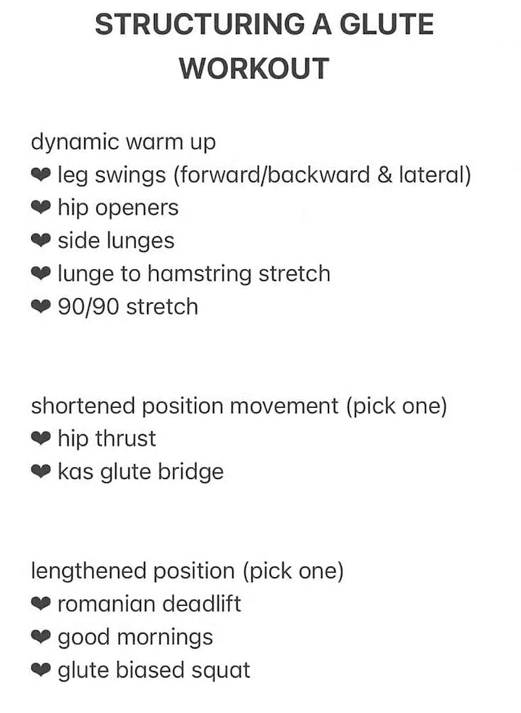 the instructions for how to do a glute workout