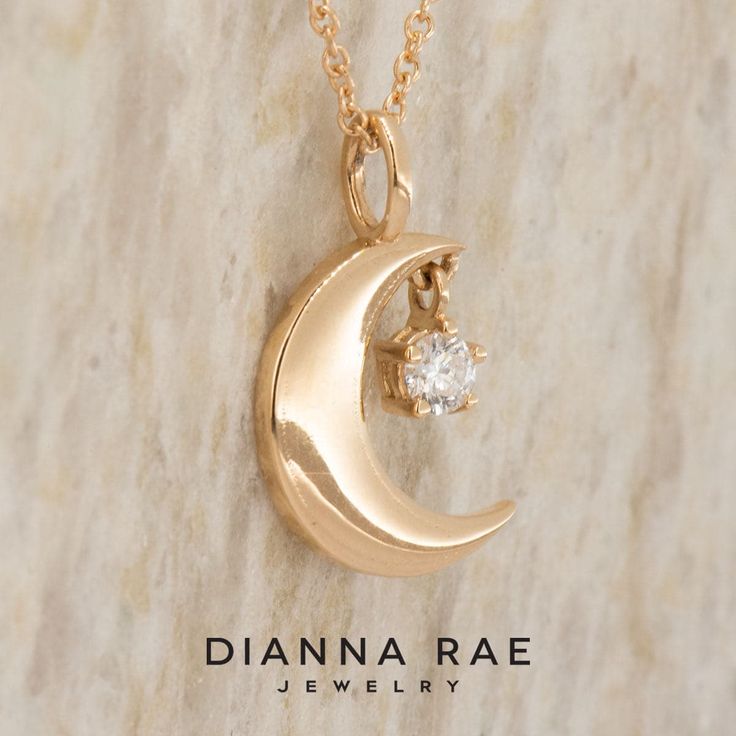 The night sky is forever balanced by the ever changing moon and the always shining stars up above. The Moon and Star Pendant shows this delicate balance between two of the most beautiful cosmic wonders that every human gets to experience. A crescent moon hugs a beautiful sparkling lab grown diamond as if they were dancing through the sky. AVAILABLE DIAMONDS: 0.10 carat Lab-Grown Diamond of SI2 clarity and G-H color or better Choose from 14k yellow, white, or rose gold. Includes an 18" chain. Celestial Half Moon Jewelry For Anniversary, Celestial Wedding Jewelry With Single Diamond, Celestial Single Diamond Wedding Jewelry, Celestial Diamond Jewelry With Single Diamond, Celestial Moon-shaped Jewelry With Rose Cut Diamonds, Celestial Moon Shaped Jewelry With Rose Cut Diamonds, Celestial Crescent Diamond Jewelry, Elegant Diamond Sun And Moon Jewelry, Elegant Diamond Jewelry With Sun And Moon Design