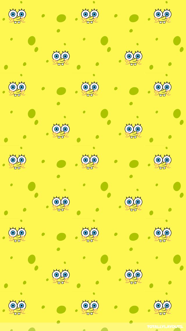 a yellow background with blue eyes and green dots