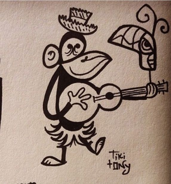 a black and white drawing of a monkey playing the guitar