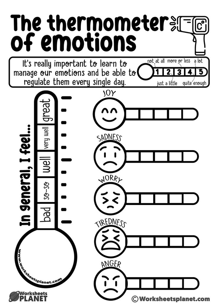 thermometerer of emotions worksheet for kids to learn how to use it