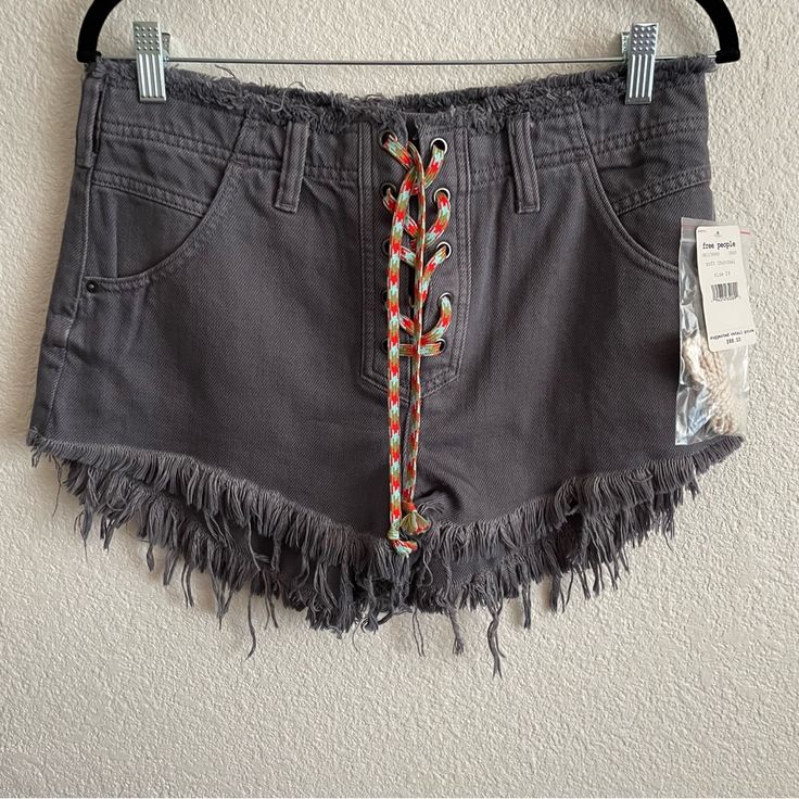 Please Message Me With Any Questions And Check Out My Other Items To Bundle And Save Distressed Cotton Festival Shorts, Bohemian Denim Shorts For Festivals, Punk Distressed Cutoff Shorts, High-waisted Denim Fringe Shorts, Free People Denim Shorts, Floral Denim Shorts, Stonewashed Jeans, Free People Shorts, Studded Jeans