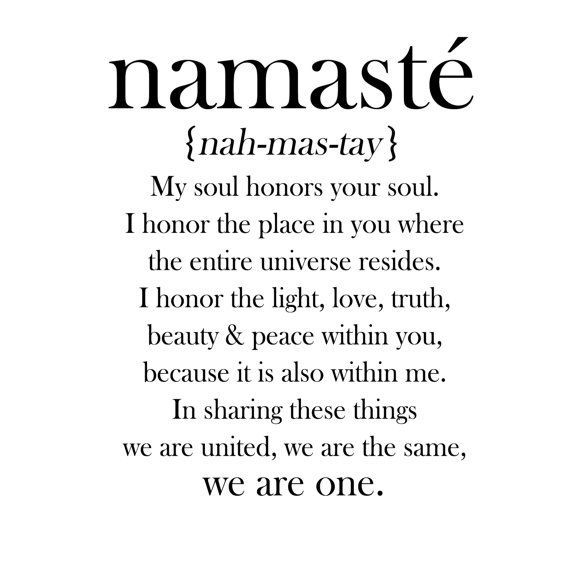 a poem written in black and white with the words namaste