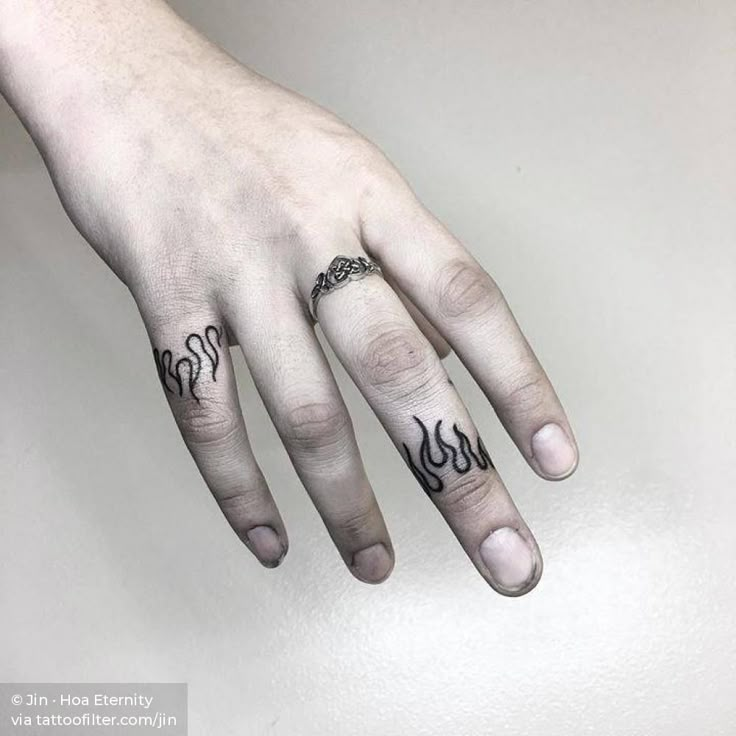 a person's hand with tattoos on it and the word love written in black ink