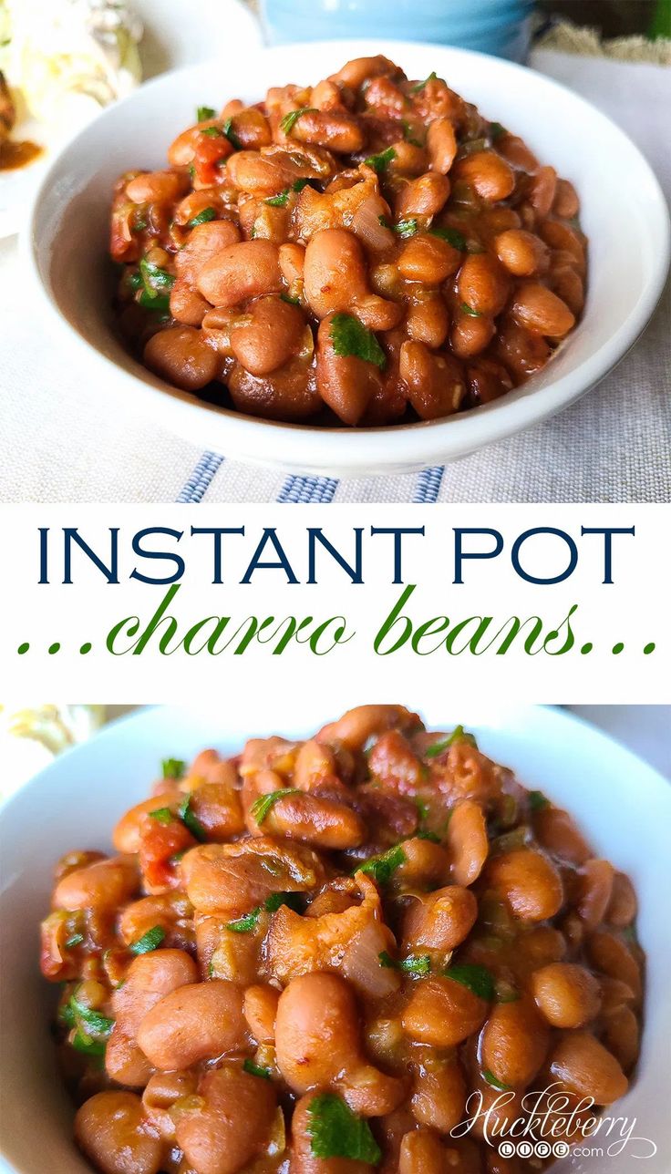 two bowls filled with beans on top of a table