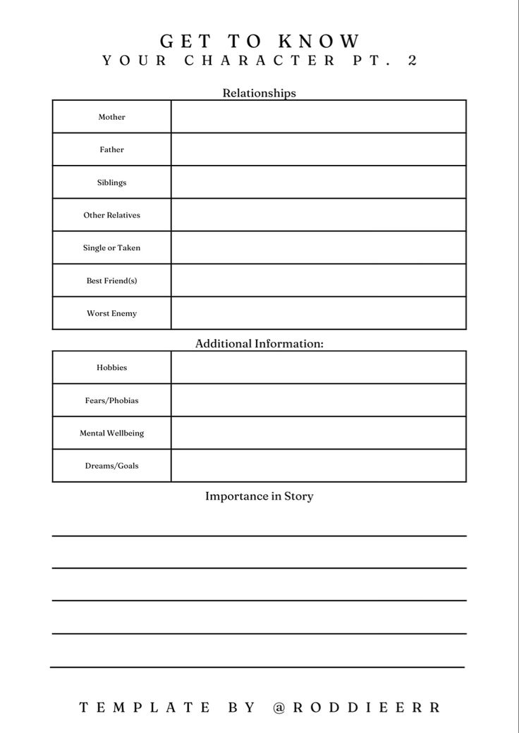 the character worksheet is shown in this graphic style, which includes text and characters