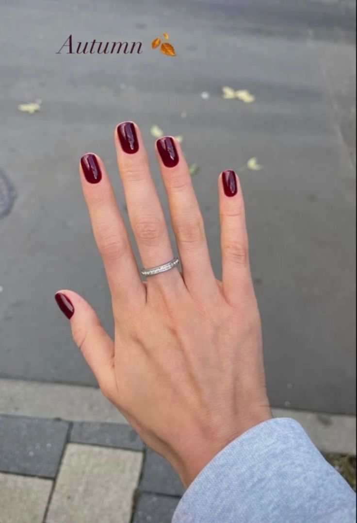 Meadows Aesthetic, Deep Red Nails, Wine Nails, Maroon Nails, Autumn Breeze, Hello Nails, Fall Gel Nails, Changing Leaves, Nails Polish