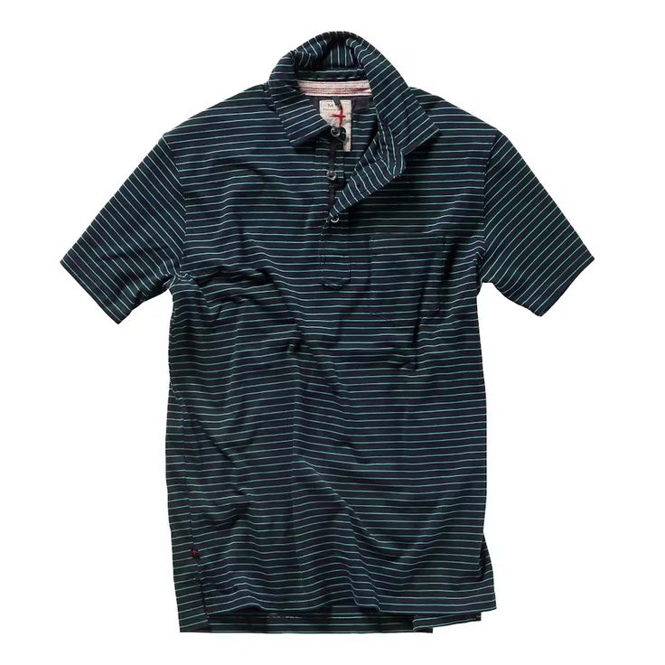 Relwen Jersey Stripe Polo - Navy w/ Green | Polo Shirts | Huckberry Casual Summer Polo Shirt With Horizontal Stripes, Striped Polo Shirt With Polo Collar For Golf, Casual Striped Polo Shirt, Casual Polo Shirt With Horizontal Stripes, Casual Polo Shirt With Contrast Stripes For Golf, Casual Golf Polo Shirt With Contrast Stripes, Casual Golf Tops With Contrast Stripes, Classic Striped Relaxed Fit Polo Shirt, Casual Striped Polo Shirt For Golf