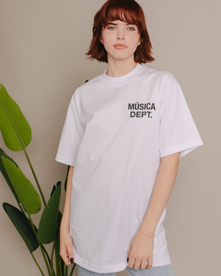 Our Heavyweight shirt is a 7.5oz classic boxy relaxed fit. We recommend sizing up if you prefer an oversized fit. TOTC Woven Label 100% pre-shrunk 16 Singles 245-255 GSM 100% cotton 3.5% lycra mock neck ribbing Heavy knitting CHECK OUT THE REST OF THE MUSIC DEPT. Boxy Fit Cotton T-shirt With Screen Print, Oversized Cotton T-shirt With Logo, Oversized Pre-shrunk Crew Neck Shirt, Cotton Drop Shoulder Top With Screen Print, Cotton T-shirt With Boxy Fit And Drop Shoulder, Boxy Fit Cotton T-shirt With Drop Shoulder, Cotton Boxy Fit T-shirt With Drop Shoulder, Relaxed Fit Screen Print Drop Shoulder Top, Cotton Drop Shoulder T-shirt With Text Print