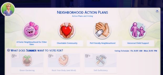 a screen shot of the neighborhood action plans page, which includes hand and heart symbols