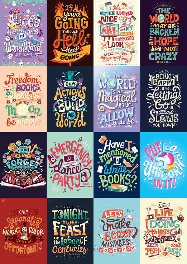 a bunch of different types of lettering that are in different colors and sizes, with the words above them