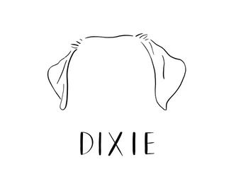 the word dixie written in black ink on a white background